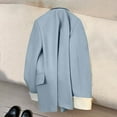 thumbnail image 4 of Enjoytime Womens Blazers for Work Casual Solid Color Turndown Collar Long Sleeve Jacket Business Office Outerwear Plus Size Clothing Light Blue XXL, 4 of 4
