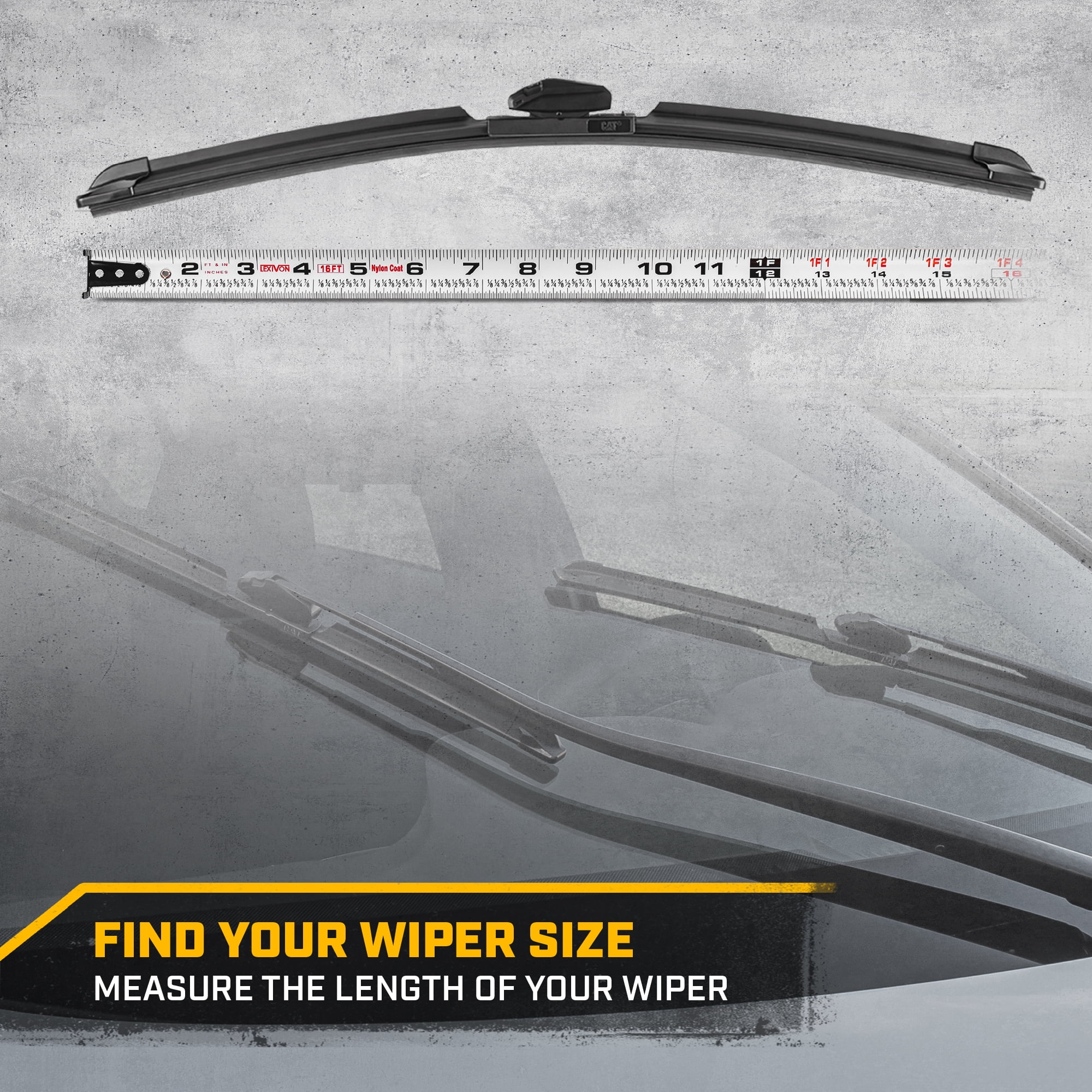 CAT C2.0 Wiper Blades (3-Pack), Front or Rear Wiper Blades for Cars SUVs Trucks, Direct OEM Replacement, Heavy Duty Streak-Free All Seasons Silent Crystal Clear Easy Installation - 22" + 21" + 11"