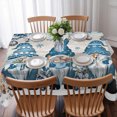 thumbnail image 3 of Blue Gnomes Christmas Table Cloth Waterproof Tablecloths, Xmas Ball Snowflake Gifts Botanical Winter Tablecloth Dining Table Cover for Kitchen Party Tabletop Outdoor, Rectangle Tablecloth 52x70 Inch, 3 of 9