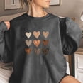 thumbnail image 4 of WREESH Women's Casual Long Sleeve Crewneck Sweatshirt Fall Hoodless Heart Graphic Pullover Top Dark Gray, 4 of 4
