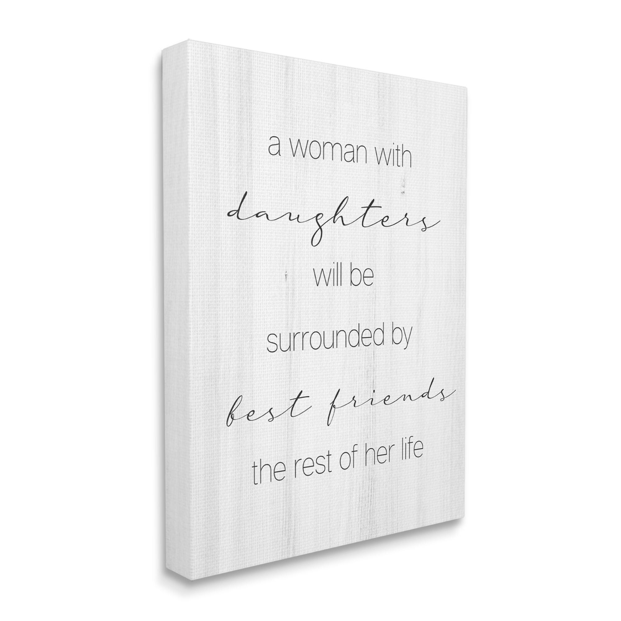 Stupell Industries Best Friend Daughters Birch Pattern Typography Phrase Graphic Art Gallery Wrapped Canvas Print Wall Art, Design by Daphne Polselli
