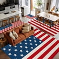 thumbnail image 5 of 2.7x5 Area Rugs, 4th of July Non-Skid Rubber Backing Large Rectangle Rugs - Living Room Bedroom Home Office, Red Stripes Independence Day Indoor Floor Mat Carpets Washable Rug, 5 of 9