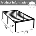 thumbnail image 3 of Caplisave Heavy Duty Twin XL Metal Bed Frame, 18" Platform No Box Spring Needed, Noise-Free Easy Assembly Black, 3 of 7