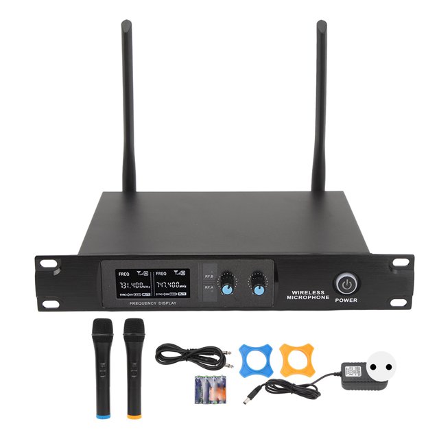 Micrófono inalámbrico Home KTV micrófono de puesta en escena micrófono de mano 100-240V enchufe de la UE