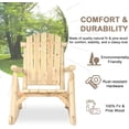 thumbnail image 6 of Outdoor Wooden Rocking Chair, Patio Log Rustic Adirondack Porch Rocker, All Weather Solid Wood Rocker Chair with High Back & Slatted Seat for Indoor, Backyard, Garden (Set of 2, Natural), 6 of 8