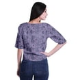 thumbnail image 3 of Moomaya Womens Printed Cotton V-neck Crop Top Elbow Sleeve Summer Clothing Boho Blouse, 3 of 7