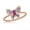 Rose Gold-Rainbow CZ, variant on Silver Tone Gold Plated Marquise and Round Synthetic Ruby and White Cubic Zirconia Butterfly Ring