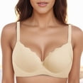 thumbnail image 2 of Jelly Bras for Women Soft Support Fashion Shecurve Jelly Bra High Looking Fixed Cup Wireless U Back Comfort Underwear(D-Beige,XL), 2 of 5