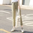 thumbnail image 3 of Women Summer High Waisted Palazzo Pants Wide Leg Long Pant Trousers With Pocket Casual Pants for Women for Work Very Soft Leggings Flare Women Long Sleeve Button down Shirt with Pants Casual Pajama, 3 of 5