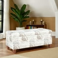thumbnail image 2 of Linon Carmen Upholstered Storage Ottoman, Beige Ocean Seashell, 2 of 12