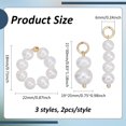 thumbnail image 2 of 6pcs Freshwater Pearls Charms 3 Styles Pearl Dangle Charms Nature Pearl Beads Strands Kit Round Pearl Bead Connector Charms Pearl Beaded Wrap Ring for DIY Necklaces Earrings Rings Making, 2 of 5