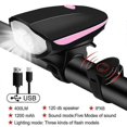 thumbnail image 1 of Bicycle Front Light with Bike Horn USB Rechargeable Lantern Tw,pink Light, 1 of 5
