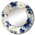 thumbnail image 2 of Designart "Cobalt Blue Filigree Flourish I" Floral Blue Large Round Mirror - Round Bedroom Mirror Wall Decor - Cottage Round Printed Mirror - 29" x 29", 2 of 6