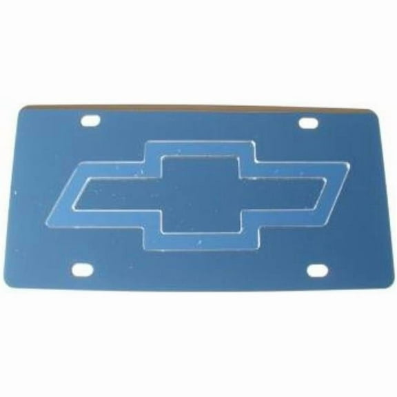 Chevy Silver Bowtie Stainless Steel License Plate