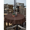 thumbnail image 2 of Outdoor Tablecloths with Umbrella Hole & Zipper, Brown Flowers Round Tablecloths 60 Inch, Japanese Abstract Floral Plants Simple Art Waterproof Table Cloth, Patio/Pool/Picnic Table Covers, 2 of 8