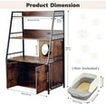 thumbnail image 3 of Redlife Cat Litter Box Enclosure Furniture, 2-in-1 Litter Box Furniture with Charging Socket 2 Shelves, Washroom Hidden Indoor Cat Cabinet, 53'' Wooden Pet Cabinet Brown, 3 of 17