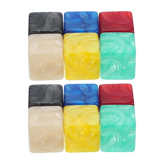 16 mm Acrylic Dice Blank, 60 Pcs Square Corner Blank Dice with Pearl Smoothed Surface Six Sided for Board, Multicolor