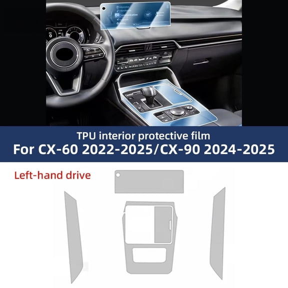 TPU Protective Film for Mazda CX-60 CX-90 2022 2023 2024 2025 Car Interior Center Console Transparent Anti-scratch Accessories