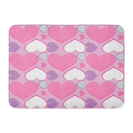 Godpok Simple Bright Pattern Pink Hearts Drawing Valentines Rug