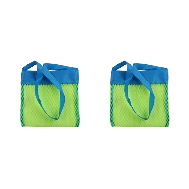 Bewildely Bolsa de malla de playa plegable arena lejos Tote niños juguetes toalla bolso portátil senderismo viaje piscina cosmético hombro Type4 NO4