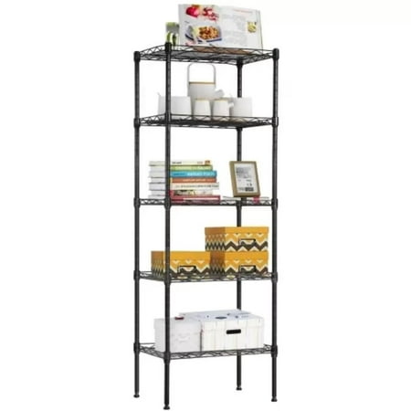 

NiamVelo 5-Tier Wire Shelving Unit Adjustable Metal Storage Shelves NSF-Certified Garage Shelving Rack 750 LBS Capacity Black