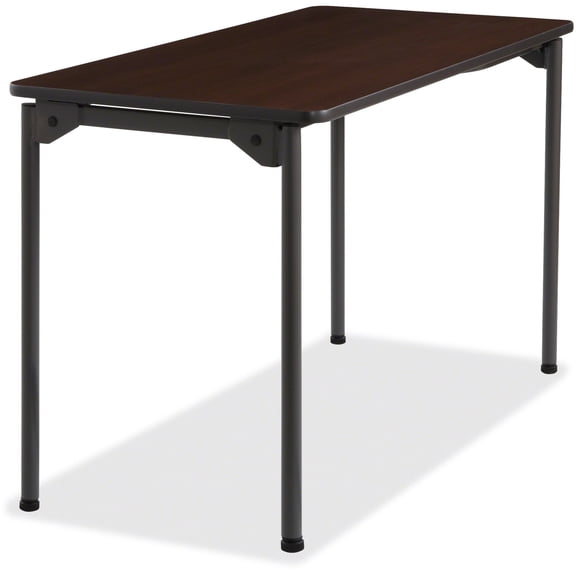 Iceberg Maxx Legroom Wood Folding Table Melamine Rectangle Top - Four Leg Base - 4 Legs - 24" Table Top Width x 48" Table Top Depth x 0.75" Table Top Thickness - 29" Height - Walnut
