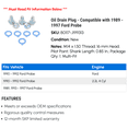 thumbnail image 2 of Drain Plug - Compatible with 1989 - 1997 Ford Probe 1990 1991 1992 1993 1994 1995 1996, 2 of 2