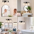 thumbnail image 4 of 3-Light Black Battery Operated Wall Sconce, Wireless Rechargeable Vanity Light with Remote & Bulbs, Modern Dimmable Indoor Fixture for Bedroom, Bathroom, Living Room, 4 of 4
