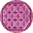 thumbnail image 1 of Ahgly Company Indoor Round Abstract Pink Modern Area Rugs, 7' Round, 1 of 4