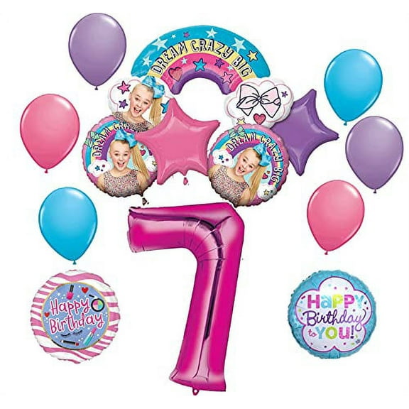JoJo Siwa Party Supplies 7th Birthday Dream Crazy Big Balloon Bouquet Decorations