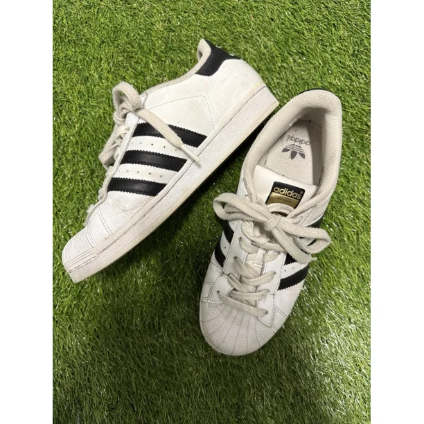 Ad-id-as Mens Superstar Size 5.5 Shoes White Black Comfort Casual Leather Sneakers