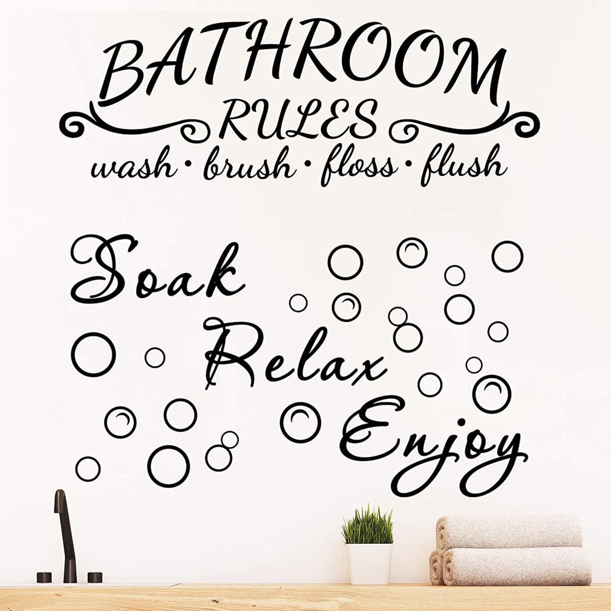 BALCONY RULES COOL DRINK RELAX Wall Decal Wall Sticker Home Life Wall Art Decal 