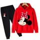 thumbnail image 2 of Conjunto de 2 piezas de sudadera con capucha y pantalones largos de manga larga con estampado de Mickey y Minnie Mouse para niñas, ropa deportiva informal para niñas, 2 of 5