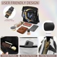 thumbnail image 6 of HELLHERO Waterproof Purse Satchel for Travel Daily Everyday, PU Leather Durable Fashion Satchel Bag, Butterfly Moon, 6 of 7