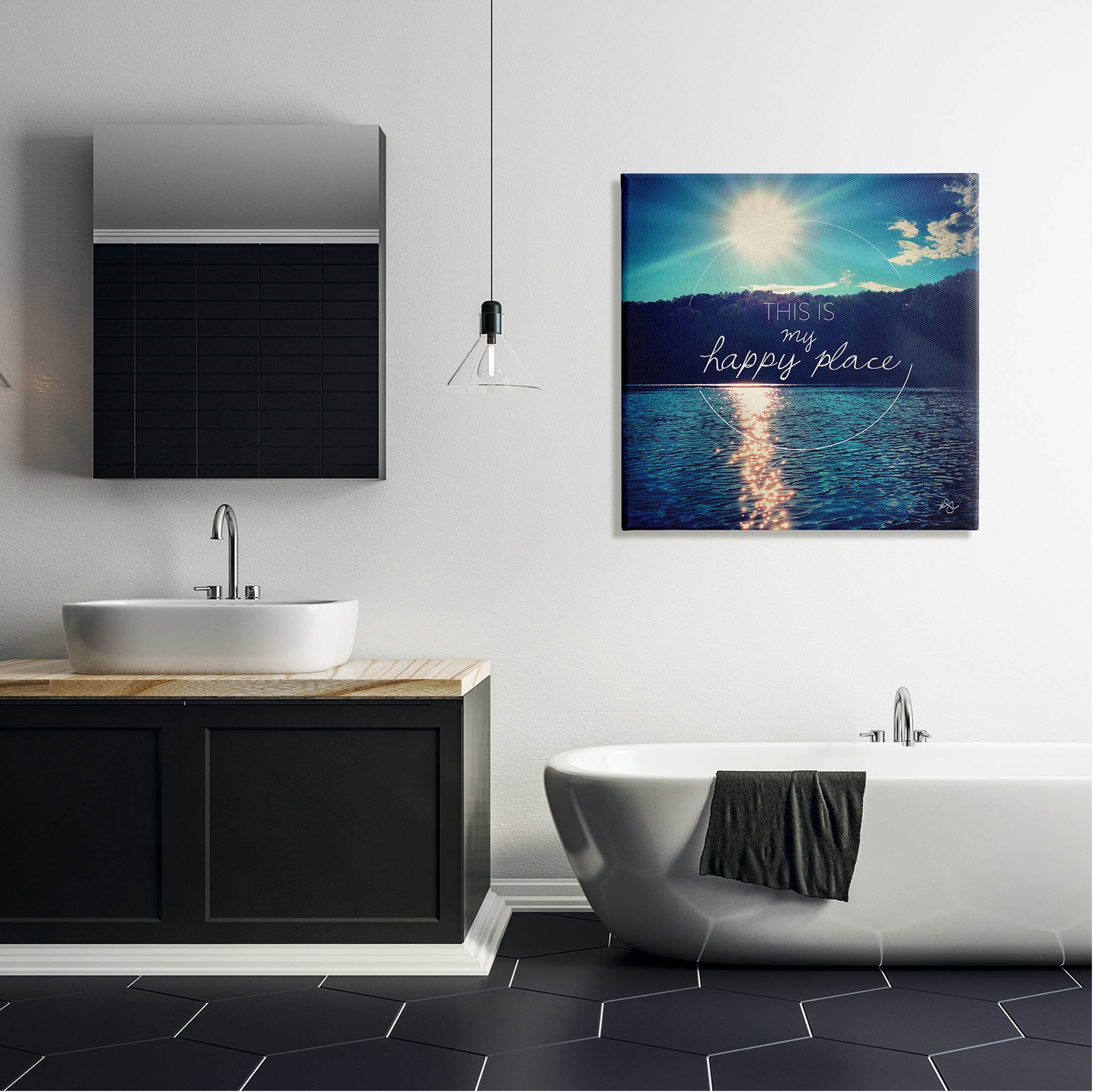 Stupell Industries My Happy Place Lake Scenery Graphic Art Gallery Wrapped Canvas Print Wall Art, Design by K. Kaufman