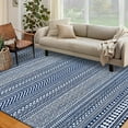 thumbnail image 5 of Haperlare 9'x12' Boho Geometric Area Rug Living Room Rugs, Washable Non Slip Rug Stain Resistant Floor Carpet for Bedroom Home Office, Navy, 5 of 8