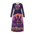 thumbnail image 5 of DISNIMO Purple Halloween Girls Long Sleeve Dresses Size 11-12 Dress with Long Sleeves and Pockets for Kids Long Sleeve Mini Dress Casual Swing Dress Long Frocks for Kids Swing, 5 of 7