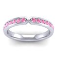 thumbnail image 2 of 0.20 T.C.W Fancy Round Cut Pink Sapphire Gemstone Bridal Eternity Band for Wedding Solid 14K White Gold Size 7.5 by Diamond-Capitals, 2 of 8