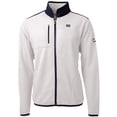 thumbnail image 2 of Men's Cutter & Buck White/Navy Jackson State Tigers Big & Tall Cascade Eco Sherpa Fleece Full-Zip Jacket, 2 of 3