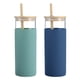 thumbnail image 1 of 2 vasos de cristal, botella de agua, pajita, funda protectora de silicona, funda de bambú, sin BPA., 1 of 5