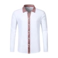 thumbnail image 1 of European Linen Long Sleeve Shirt with Ethnic Pattern Patchwork for Everyday Casual Wear Relaxed Fit Top for Spring and Autumn, 1 of 6