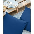 thumbnail image 2 of Pack of 2 Outdoor Pillow Covers, Solid Color Navy Blue Waterproof Square Throw Pillowcase Cushion Decorative Pillow Covers for Couch Patio Tent, 16x16 in, 2 of 6