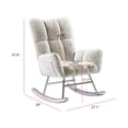 thumbnail image 2 of Nursery Rocking Chair Teddy Upholstered Glider Chair with High Backrest Armchair For Living Room Bedroom, 2 of 6