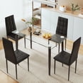 thumbnail image 2 of uhomepro Black Kitchen Table Set, 5 Pieces Dining Table Set, Tempered Glass Dining Table and Chairs Set for 4, Upgraded Iron Dining Room Table Set with 4 PU Leather Chairs, XL, 2 of 8