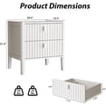 thumbnail image 6 of FURNIWAY Nightstand Set of 2, White Modern Bedside Tables with 2 Drawers, Fluted Wooden Storage Cabinets with Matte White Handles, End Tables for Bedroom,Living Room,Hallway, 6 of 6