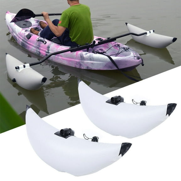 Inflatable Kayak Outriggers with Aluminum Alloy Rods – 89x27.5cm, Adjustable, Includes Hardware, Dual Valves, for Added Stability and Safety