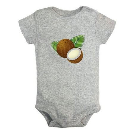 

Fruit Coconut Image Print Rompers For Babies Newborn Baby Unisex Bodysuits Infant Jumpsuits Toddler 0-24 Months Kids One-Piece Oufits (Gray 18-24 Months)