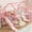 Pink, variant on URTR Twin Size Metal Loft Bed with Slide and Stairs, House Shaped Playhouse Roof, Storage Shelves and Silent Design for Bedroom, Pink