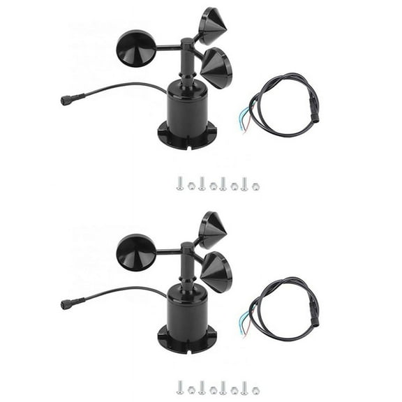 2X 0-70M/S Wind Speed Sensor Environment Signal Output Pulse Type Three Cups Wind Speed Sensor Anemometer DC5-30V
