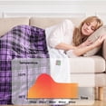 thumbnail image 5 of MEUDYT Electric Heated Blanket for Adult, 50.1"x60.1" Soft Flannel Heating Blanket with 10 Heating Levels & 8 Hours Auto Off，Purple Plaid, 5 of 8